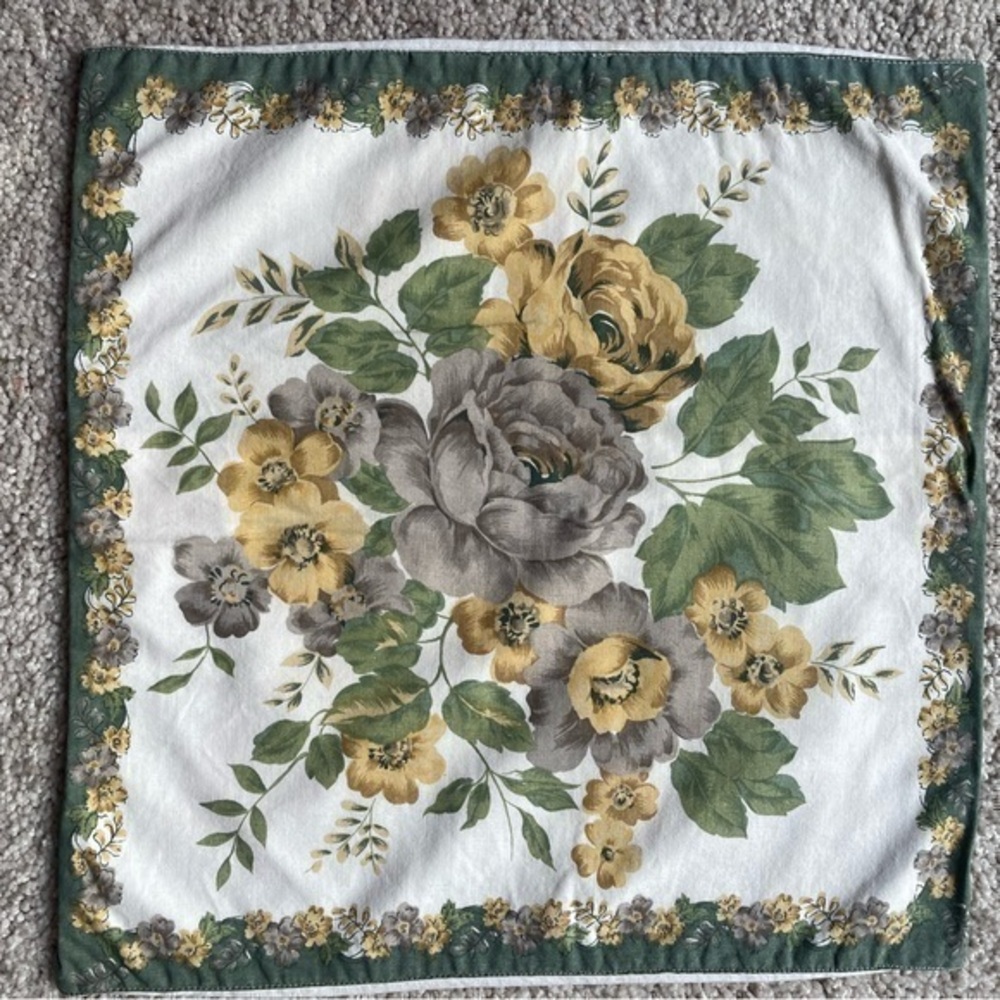 Vintage April Cornell Shabby Chic Square accent pillow sham